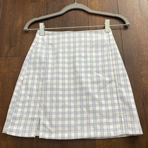 Small Waist 1Sz Blue/White Plaid Mini Skirt
